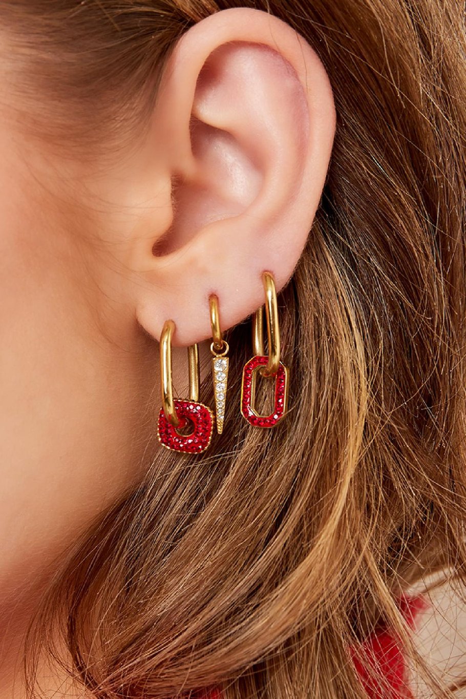 Boucles d'oreilles en acier inoxydable Blanc Image3